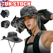 Wide Brim Sun Hat With 2 Solar Fan Fishing Hat Rechargeable Unisex For Beach