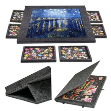 1000pcs Tilting Puzzle Board with 2-in-1 Designed Stand Cover Felt Mat 6 Drawers