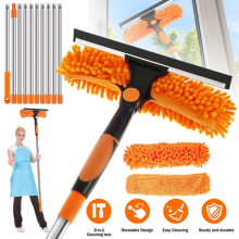 HIGH WINDOW CLEANER WITH 424CM POLE MICROFIBER AND CHENILLE PADS