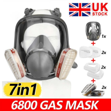 NEW Full Face 7 IN 1 Gas Mask Chemical Vapor Paint Spray Respirator with Filter