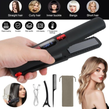 Cordless Hair Straightener&Curler Portable Rechargeable Flat Iron Hair Styler