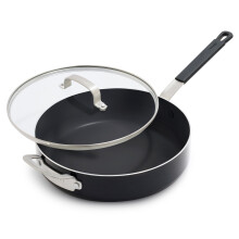 GreenPan x Bobby Flay 4.5QT Saut? Pan with Glass Lid Professional Grade Aluminum PFAS & PFOA-Free Ceramic Nonstick Induction Suitable Stay-Cool S