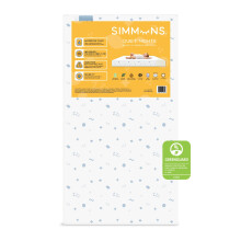 Simmons Kids Quiet Nights Dual Sided Baby Crib Mattress & Toddler Mattress - Sustainably Sourced Core - Waterproof - Hypoallergenic - GREENGUARD Gold