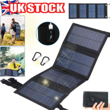 Solar Folding Power Bank Panel Charger For Camping Hiking Backpack Survival UK
