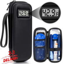 Case Insulin Cool Digital Temperature Display Holiday Travel Bag with 2Ice Packs