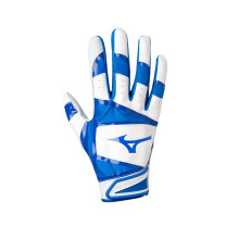Mizuno B-303 Adult Baseball Batting Glove White-Royal Small