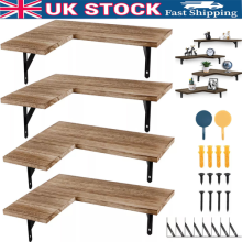 4 Piece Home Corner Floating Shelves Wall Mounted Storage Wooden Display Shelf