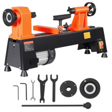 Torno de Madera 375 W 254x465 mm-Duoku-con 5 Velocidades Ajustables, para Principiantes, Aficionados al Bricolaje y Trabajo en Madera