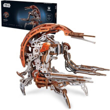 Maqueta 3D - UGEARS - Droideka (Star Wars) - Madera mecánica 180 piezas - Se pliega en esfera - Sin pegamento - 14+