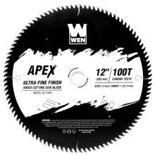 WEN BL1200C Apex 12-Inch 100-Tooth Carbide-Tipped Ultra-Fine-Finish Industrial-Grade Woodworking Saw Blade with Cool-Cut Coating