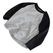 Kinder T-Shirt Grau 130 Langarm Basic