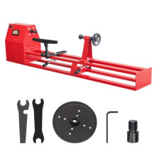 Torno de Madera 1/2 CV 355 x 1016 mm-Duoku-Modelo de Banco con 4 Velocidades Ajustables (720/1240/1750/2150 rpm), Equipado con Llaves y Plato