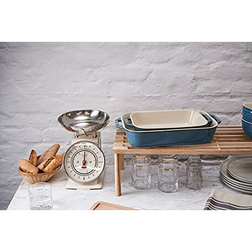 Staub Ceramic Rectangular Baking Dish Set Casserole Dish 2-Piece Rustic Turquoise 1