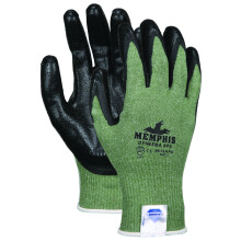 MCR Safety 9672APGS Dyneema 13 Gauge Green Spun Dyneema Shell Gloves with APG Palm and Finger Coating Green/Black Small 1-Pair