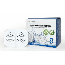 Nispira NFP-100 Filter Replacement for Nakii Water Pitcher Dispenser Removes Chlorine Lead Odor Color Reduce Water Hardness Pack of 3