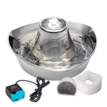 PetSafe Seaside Pet Water Fountain (60 oz/1.8L Water Capacity) Stainless Steel Cat Water Fountain Helps Prevent Pet Acne Scratch and Rust-Resistant
