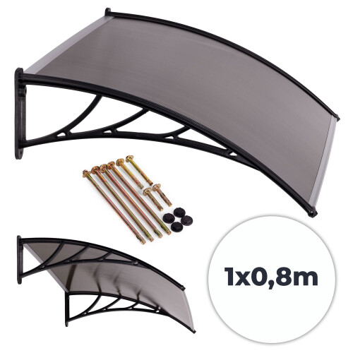 Auvent de porte 100x80 cm en polycarbonate 1