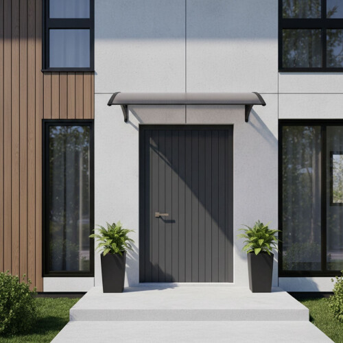 Auvent de porte 100x80 cm en polycarbonate 2