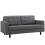 Empress Upholstered Fabric Loveseat - Gray 2