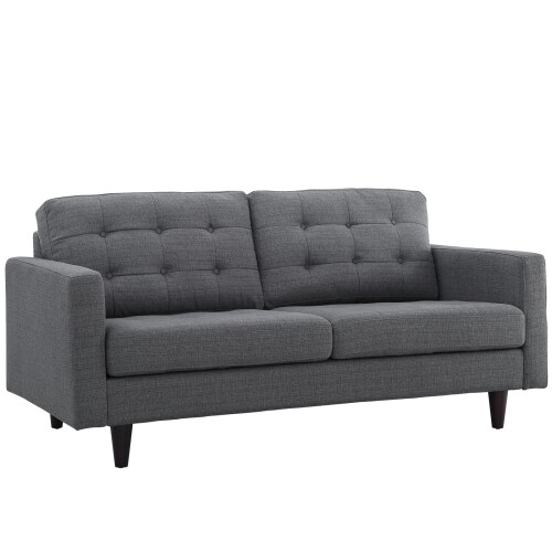 Empress Upholstered Fabric Loveseat - Gray 1