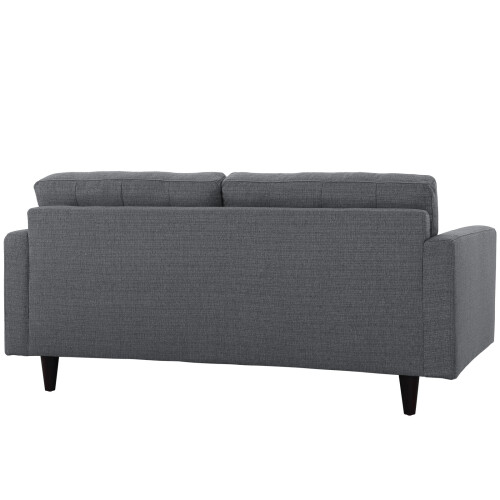 Empress Upholstered Fabric Loveseat - Gray 2