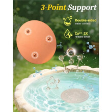 3Pack Copper Cleaning Disc, 99.9% Pure Copper with Stable Triple-Point Support,Physical Water Care for Bird Baths