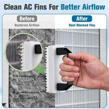 Air Conditioner Fin Cleaner Kit, 2-in-1 AC Fin Comb Straightener & Coil Comb Set, AC Coil Cleaner Brush for HVAC