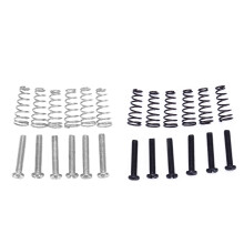 12 Pcs Electric Guitar Tremolo Bridge String Saddles Mount Adjust Conical Spring and Screws, 6 Pcs Black & 6 Pcs Silver