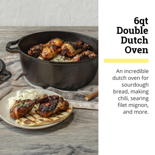 Lodge Lodge Chef Collection 6qt Double Dutch Oven 1