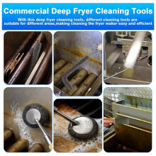 Commercial Fryer Cleaning Tools,Deep Fryer Cleaner Brush for Restaurants,Hotel Kitchen Fryers Deep Cleaning