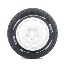 1/14 Scale WRC Rally Tires, 4PCS Rubber Wheels for MJX, for M Chassis, RX12 RC Cars White