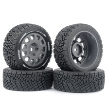 1/14 Scale WRC Rally Tires, 4PCS Rubber Wheels for MJX, for M Chassis, RX12 RC Cars Grey
