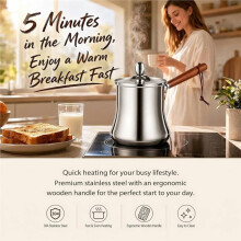 Turkish Coffee Pot & Moka Pot, 720ml, Stainless Steel Turkish Coffee Pot, Arabic Coffee Pot, Milk Pot, Greek Coffee Pot
