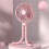 2X Octopusventilator, Desktop-Campingventilator, USB Oplaadbare Statiefventilator, met Lichtventilator Roze 1