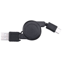 5X USB Type C USB 3.1 Retractable Cable Charger Charging Type-C USB-C Cable Black