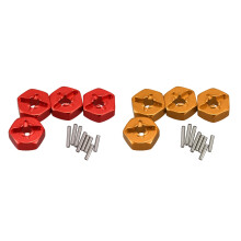 8 Pcs Aluminum Alloy 12Mm Combiner Wheel Hub Hex Adapter Upgrades for 144001-Red & Yellow