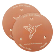 2 Pack Bird Bath Copper Discs, 99.9% Pure Copper Cleaner with Triple-Point Support, for Safe Clean Water