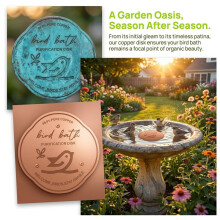 3 Pack Copper Bird Bath Disk, Decorative Purification Birdbath Disc , Natural All-Weather Water Care Cleaner for Outdoor