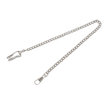 2 Pcs Retro Antique Vintage Pocket Watch Chain, Silver & Bronze