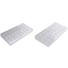 Shell Shape Hard Chocolate Mold 3D Sea Shell Clear Ice Jelly Candy Mould & 24 Holes Semi Sphere Chocolate Mould