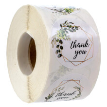 Greenery Frames Thank You Stickers / 4 Alternating Thank You Designs / 500 Boho Thanks Stickers / 1.5"""" Greenery Floral Labels/Made in The USA