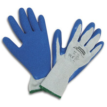 North Safety 068-NF14/9L Durotask Gray Glove Cot-Poly Blue Rubber Palm