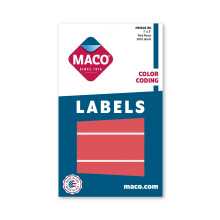 MACO Neon Red Rectangle Color Coding Labels 1 x 3 Inches 200 Per Box (MS1648-RG)
