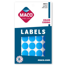 MACO Light Blue Round Color Coding Labels 3/4 Inches in Diameter 1000 Per Box (MR1212-3)