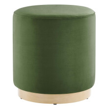 Tilden 16"""" Round Performance Velvet Upholstered Ottoman