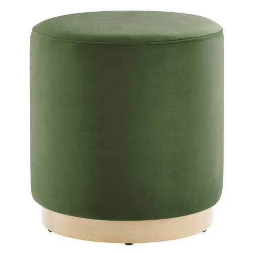 Tilden 16"""" Round Performance Velvet Upholstered Ottoman