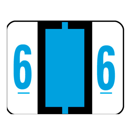 Smead BCCRN Bar-Style Color-Coded Numeric Label 6 Label Roll Blue 500 Labels per Roll (67376)