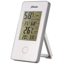 Binnenthermometer met vochtigheidsweergave, werkt op batterijen.