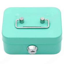 Portable Money Safe Box with Lock and Keys for Secure Coin and Cash Storage Green
