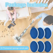 6 Pack Upgraded Steam Mop Scrubbing Pads for Steam & Scrub Models S8001, S8201, S8002BRN, S7201, S7000